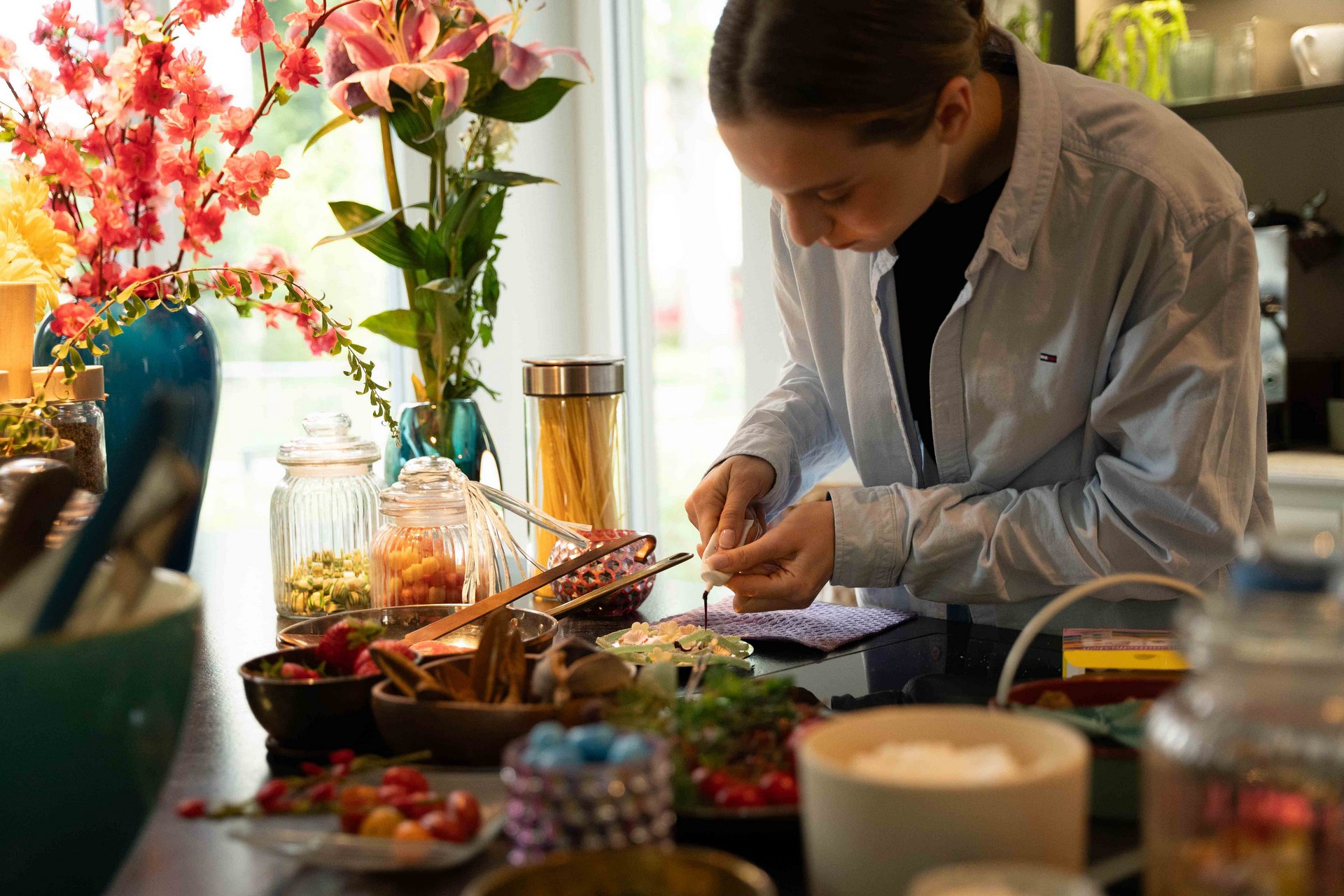 food preperation for a food commercial